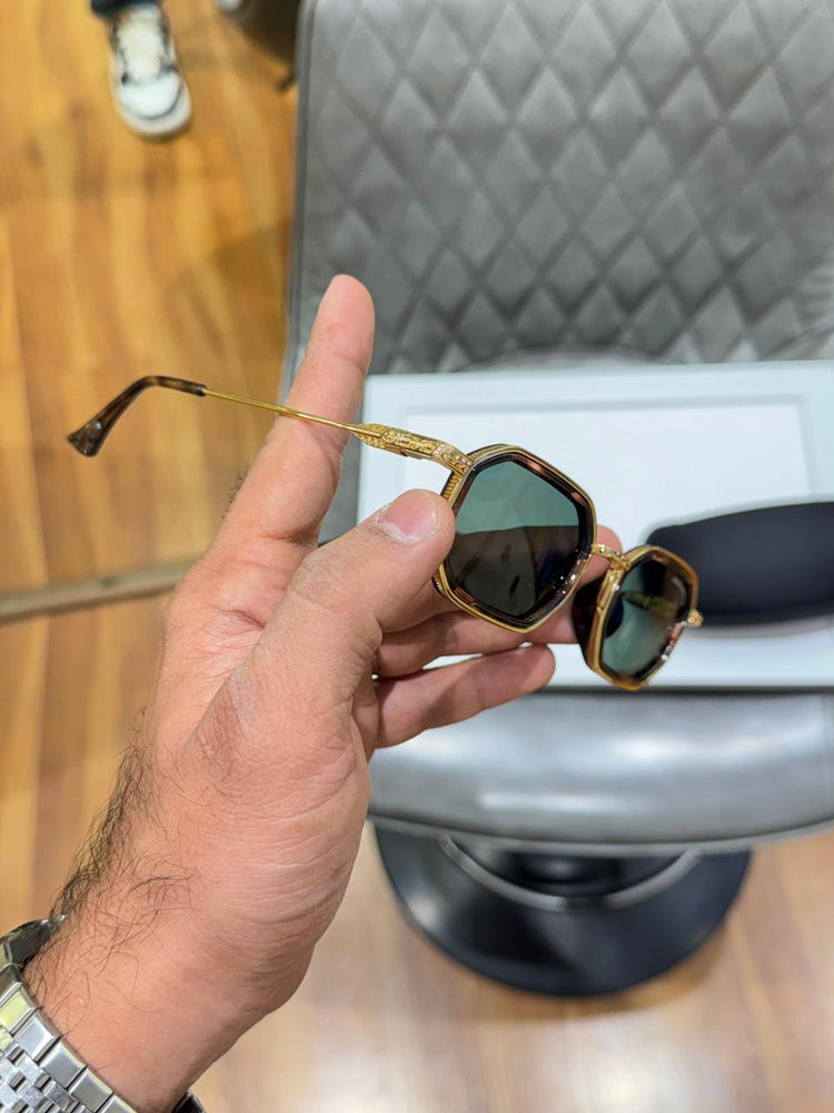 CHROME HEART 3130 GOLD GREEN UV-400 SUNGLASSES