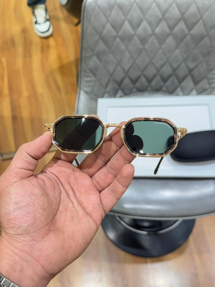 CHROME HEART 3130 GOLD GREEN UV-400 SUNGLASSES