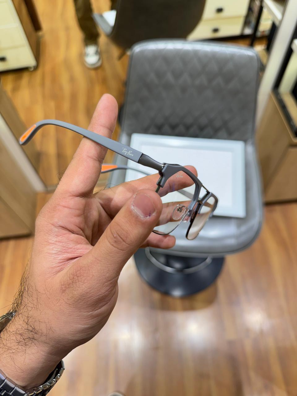 R-B Grey Full Rim Trendy Frame for men and women's ( power lens available)